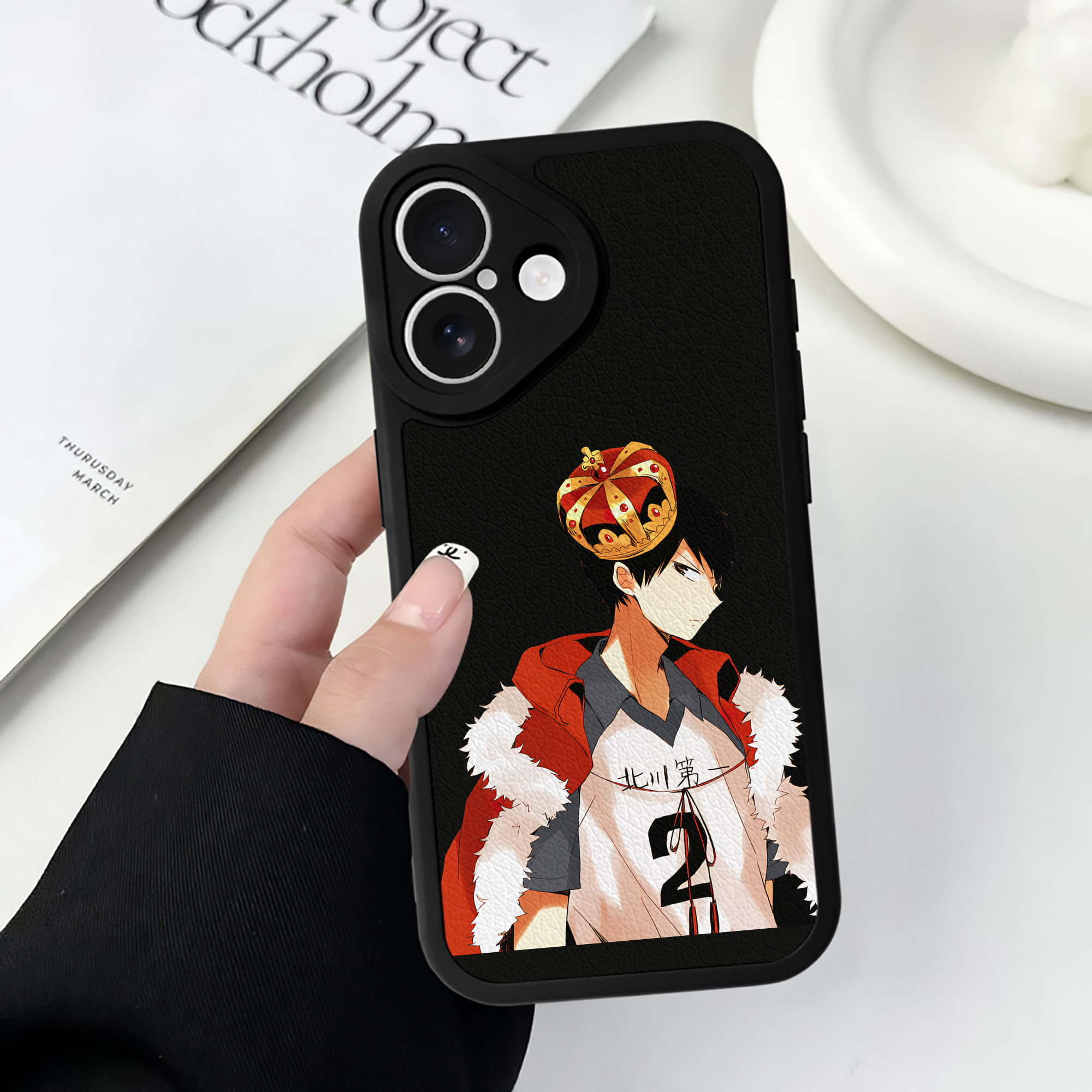 （画像用） ハイキュー!! Haikyu!! 【iPhone 16シリーズ対応】シリコンスマホケース（レザー調） 材質：シリコン